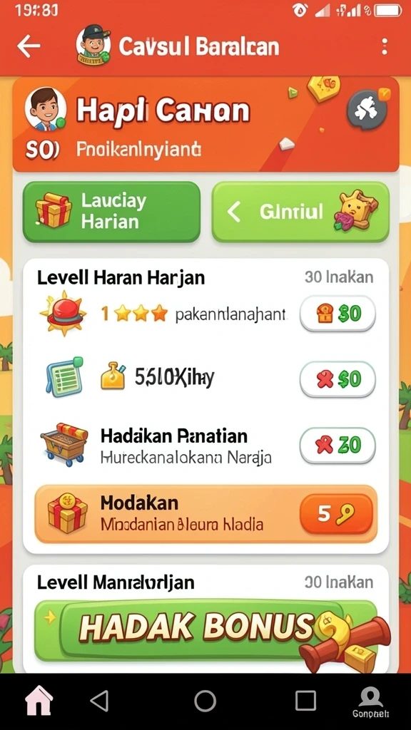 Tangkapan layar level menantang dengan rintangan menarik.