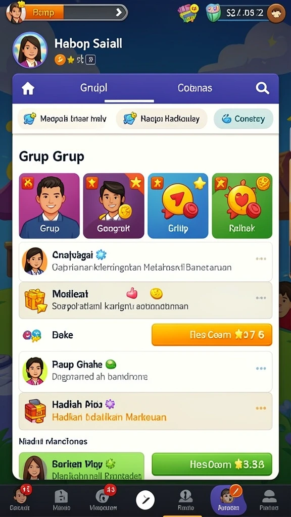 Fitur hadiah harian yang menarik dan menguntungkan.