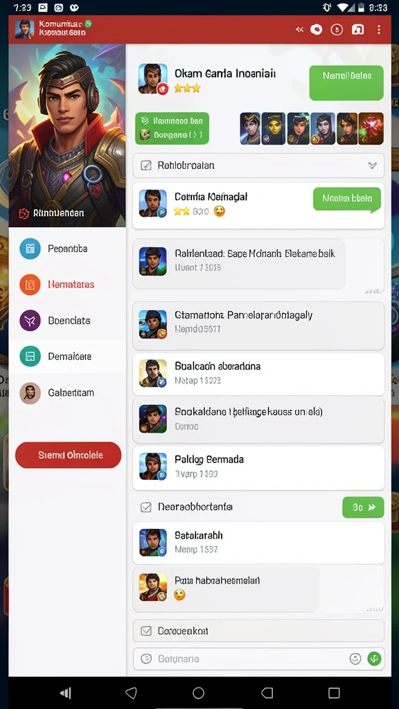 Screenshot saat bermain permainan kartu yang seru.