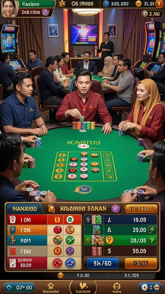 Tampilan utama dengan karakter yang beragam.